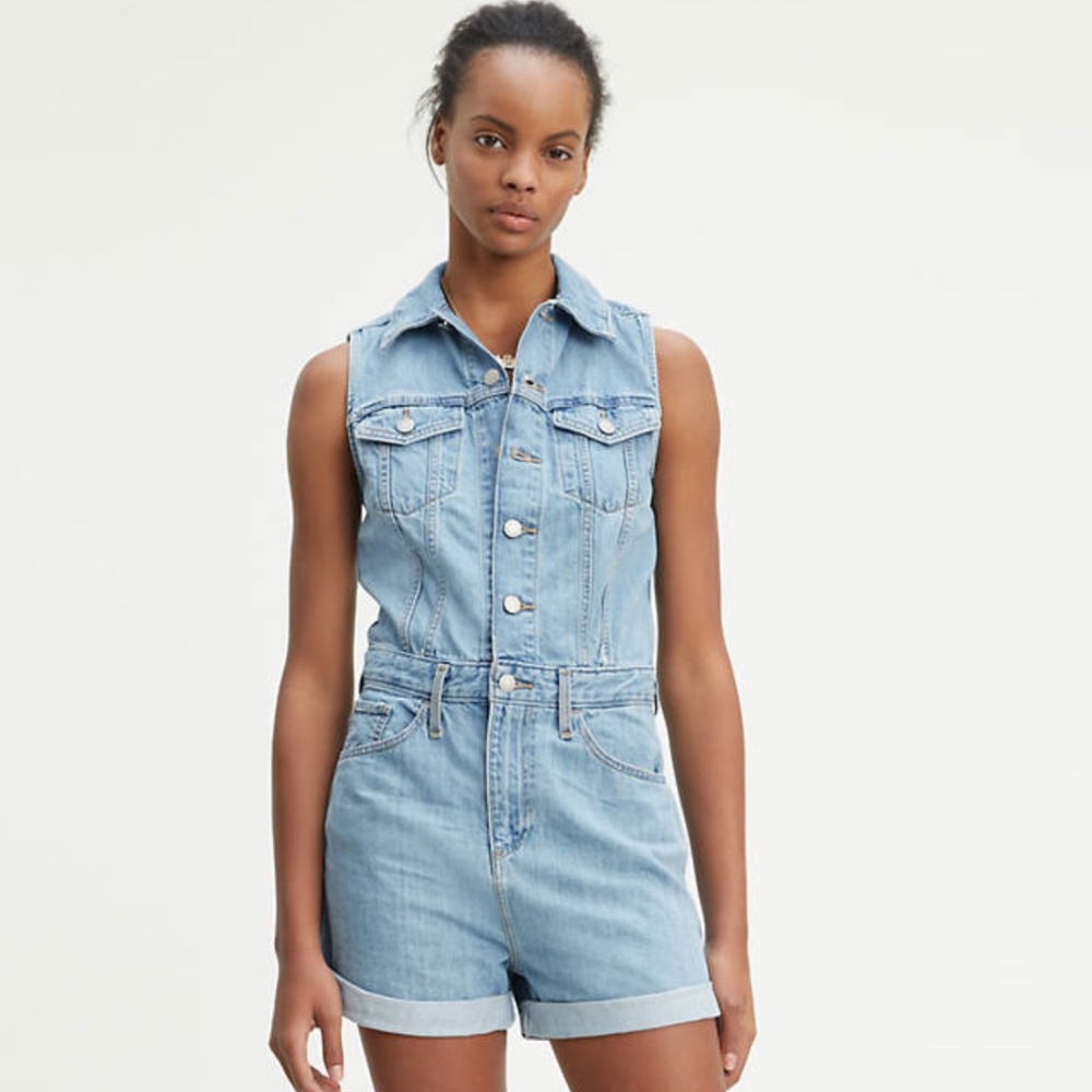 Levi’s Marian Sleeveless Denim Romper Small